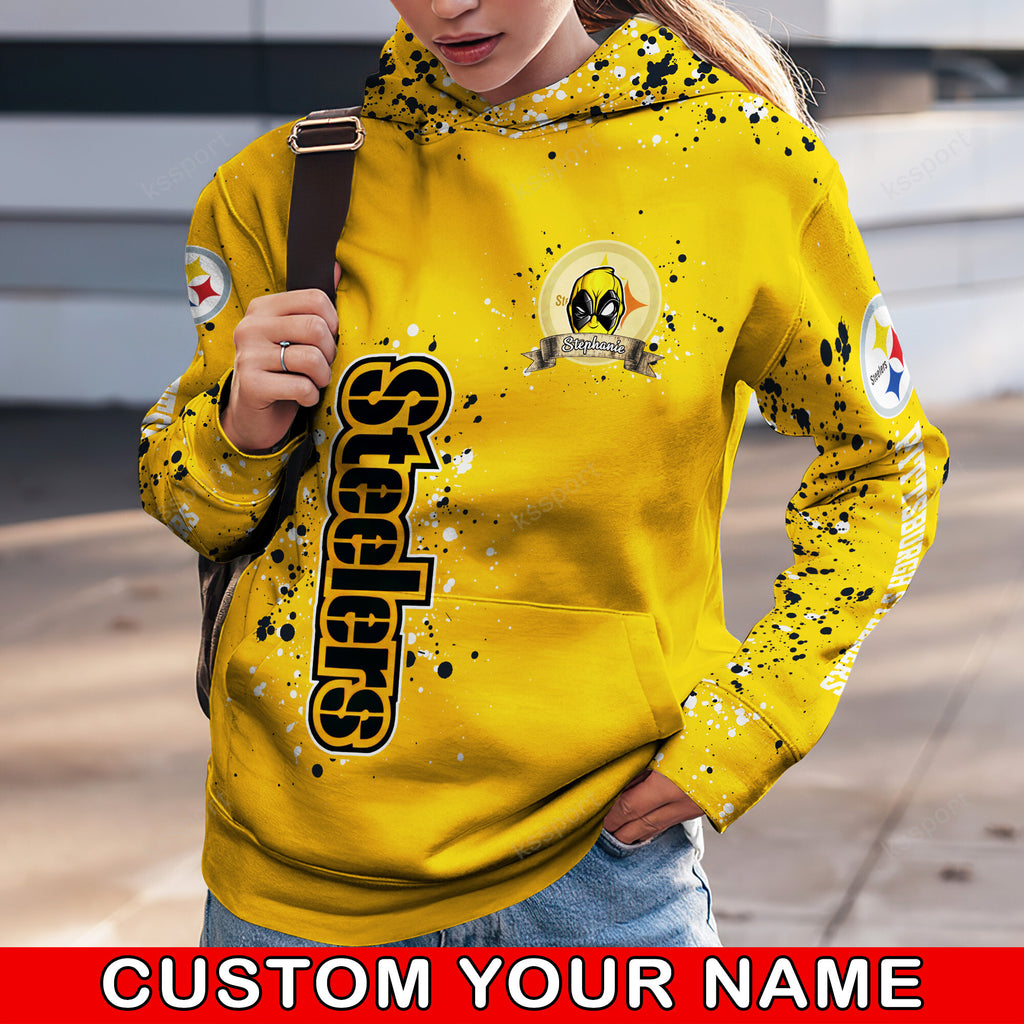 Custom NFL Pittsburgh Steelers Hoodie Leggings Rock Paper Scissors Throat Punch I Win Hoodie
