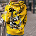 Custom NFL Pittsburgh Steelers Hoodie Leggings Rock Paper Scissors Throat Punch I Win Hoodie