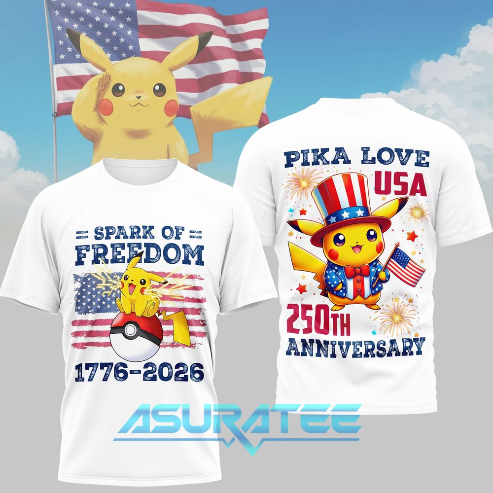 Pokémon Pika Love USA 250th Anniversary Special Shirt