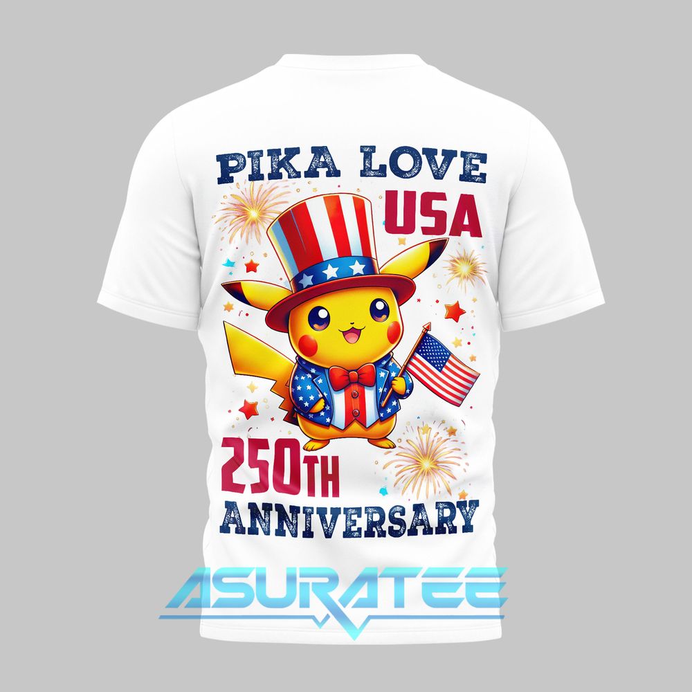 Pokémon Pika Love USA 250th Anniversary Special Shirt