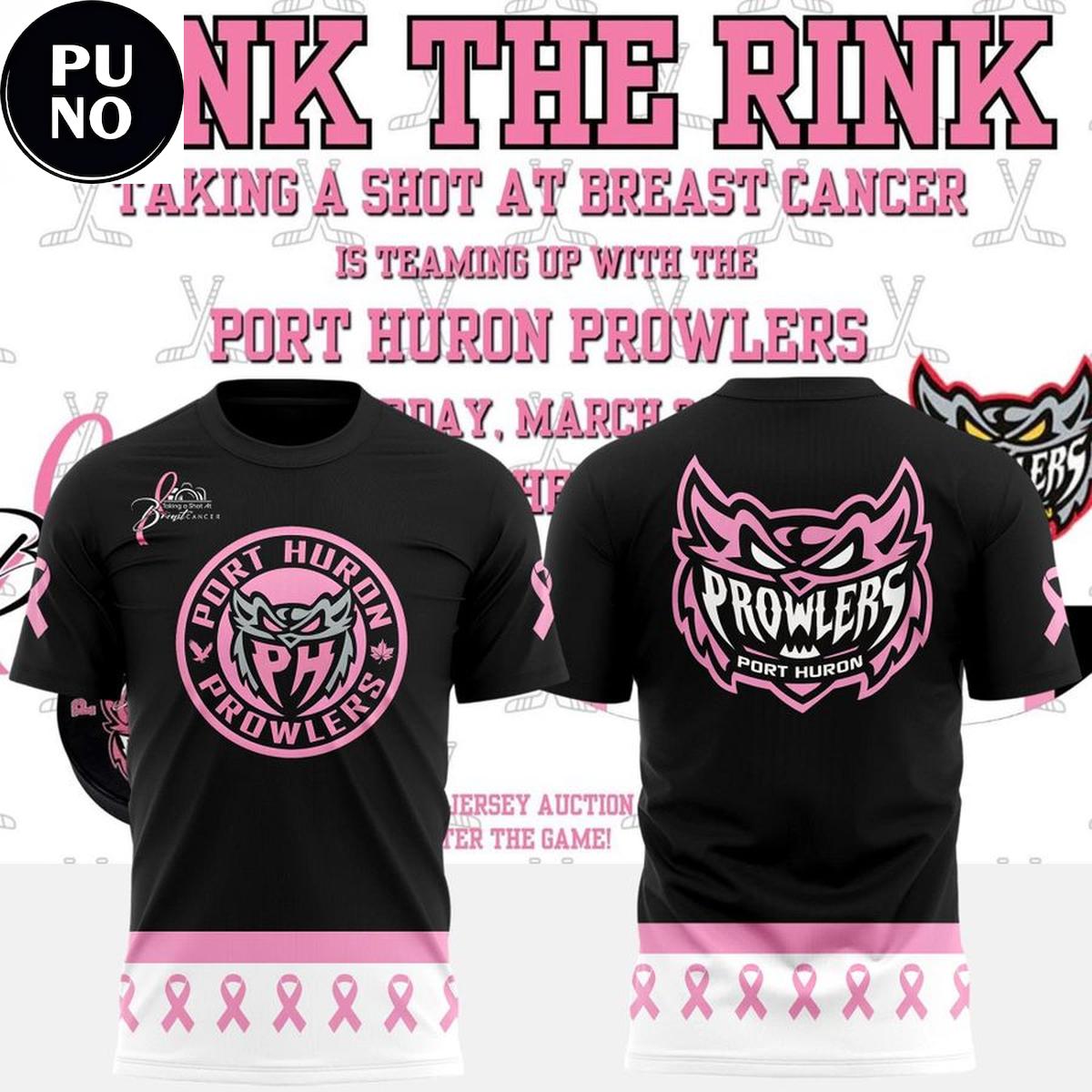 Port Huron Prowlers Pink The Rink 2026 Hoodie T-Shirt
