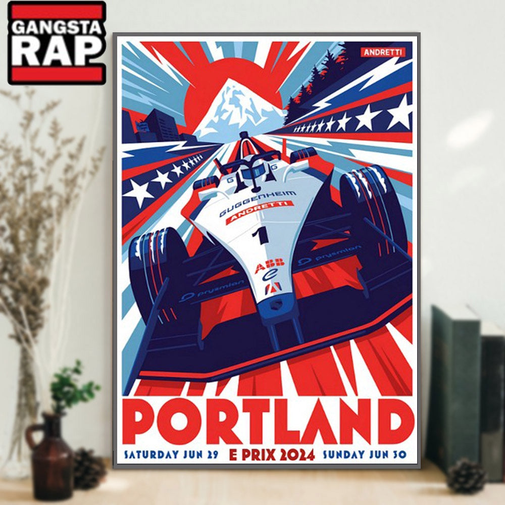 Portland E-Prix June 29-30 2024 Portland International Raceway Poster Canvas Art