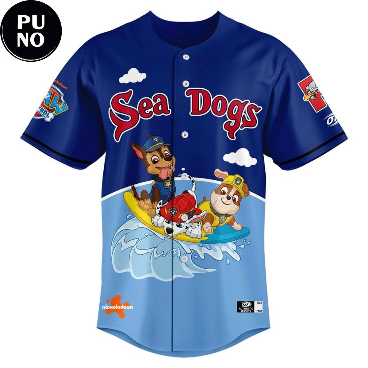 Portland Sea Dogs x Paw Patrol Night 2026 Personalized Baseball Jersey