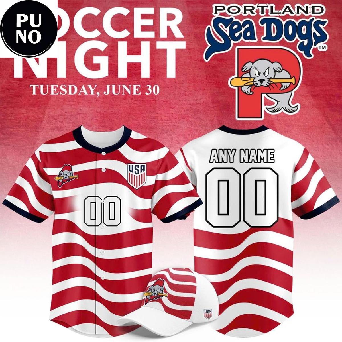 Portland Sea Dogs x Team USA World Cup 2026 Personalized Baseball Jersey