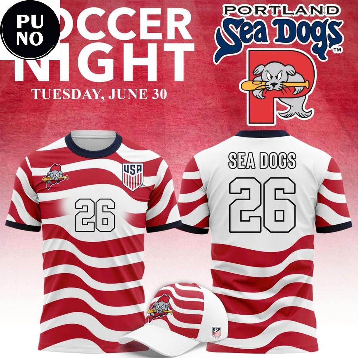Portland Sea Dogs x Team USA World Cup 2026 T-Shirt