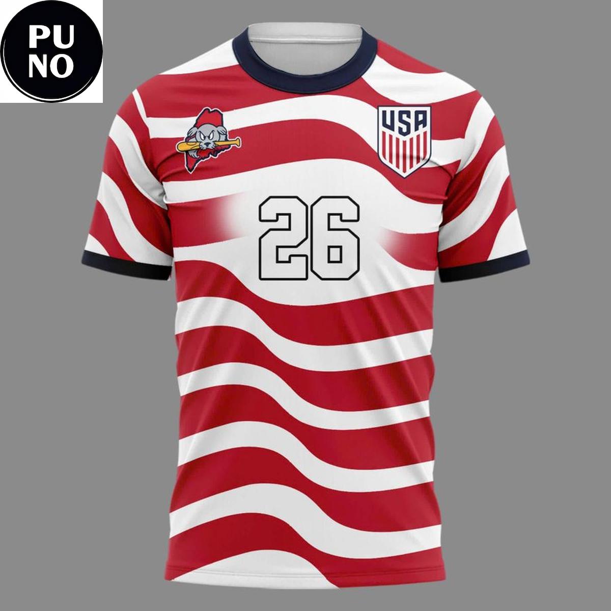 Portland Sea Dogs x Team USA World Cup 2026 T-Shirt