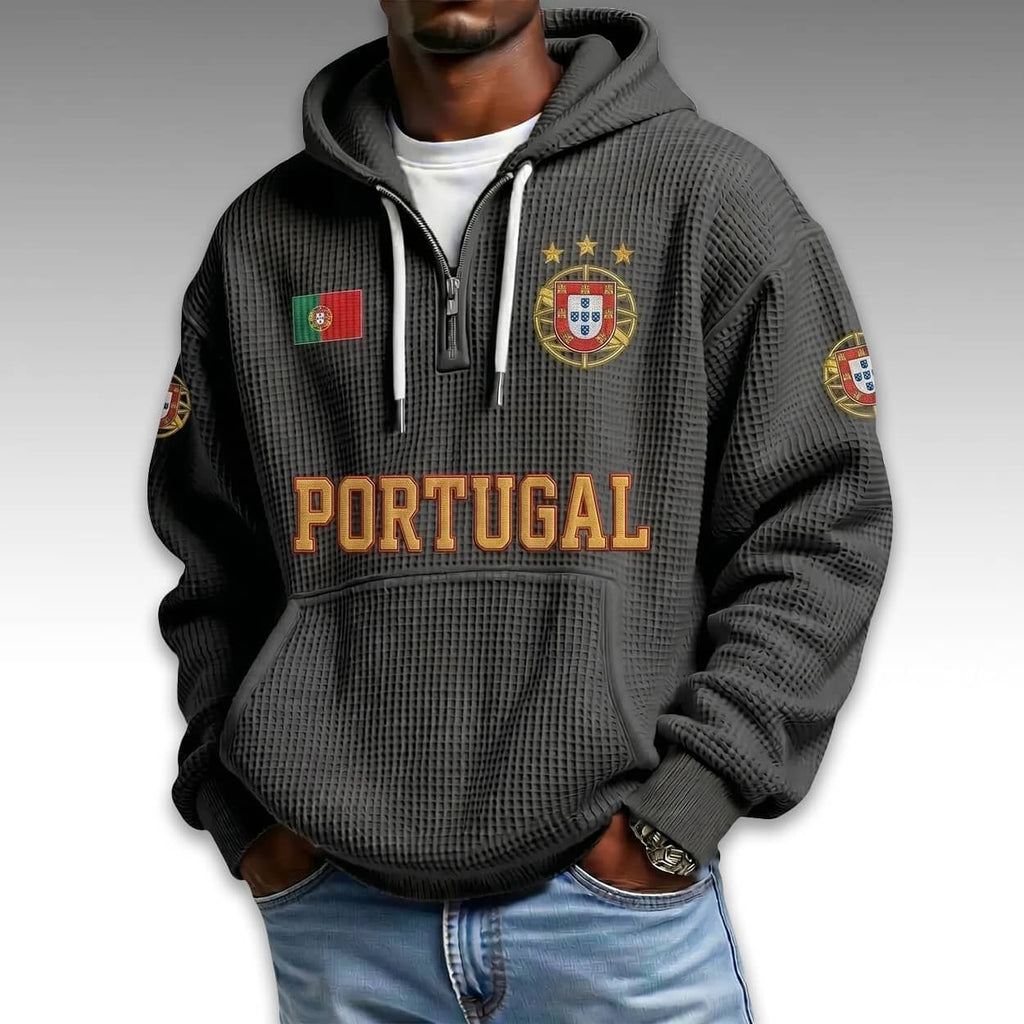 Portugal World Cup 2026 Waffle Quarter Zip Hoodie