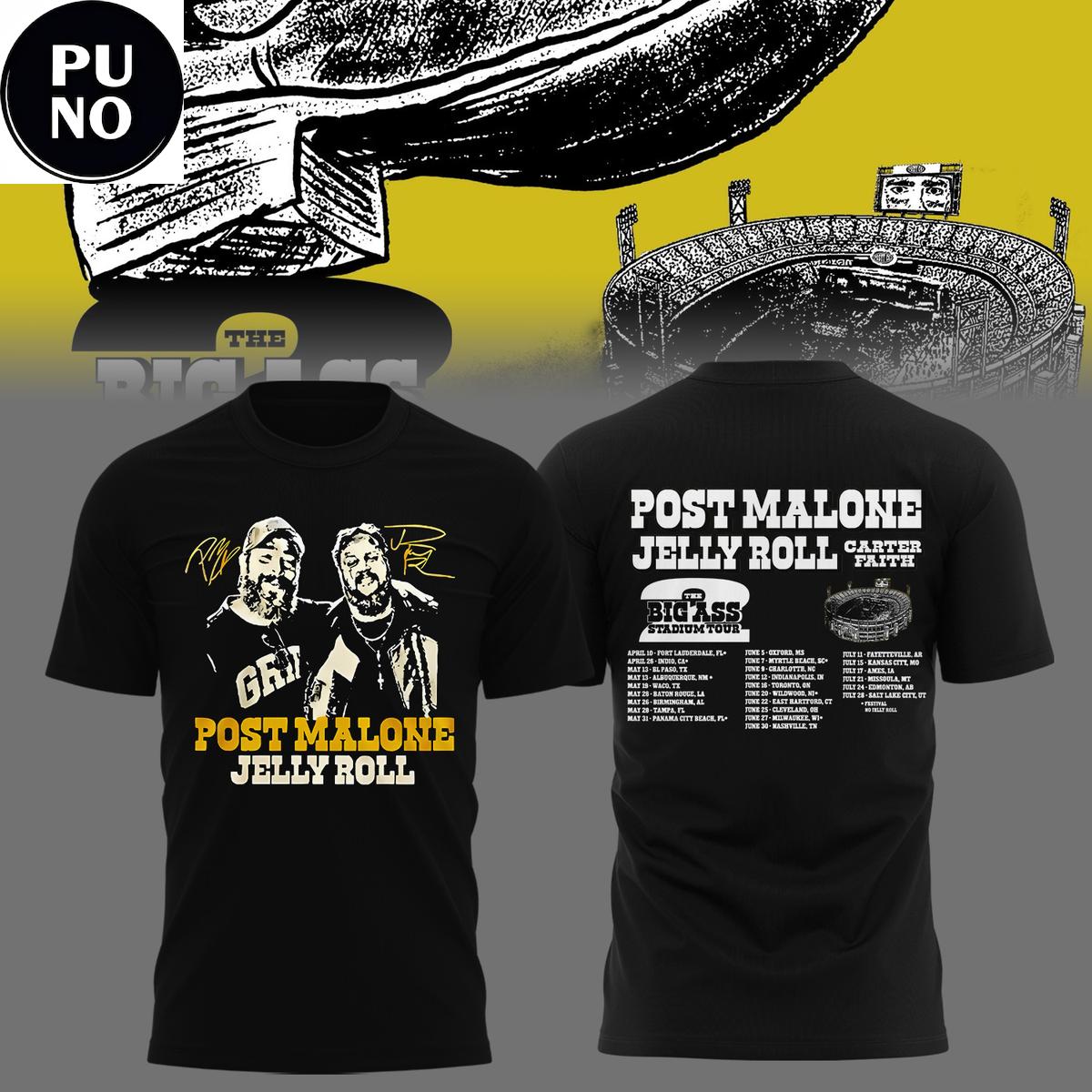 Post Malone The Big Ass Stadium Tour 2026 Schedule Hoodie T-Shirt