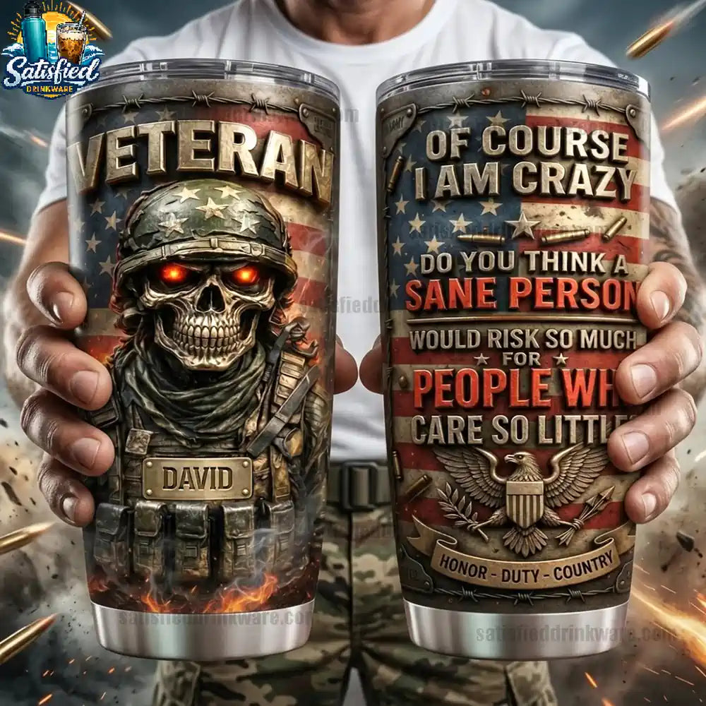 Premium Fire Skull Veteran Limited Edition Tumbler Personalized Gifts For Veteran