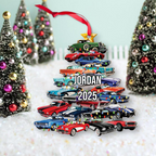 Christmas Car Tree Ornament - Personalized Custom Shaped Acrylic Ornament - Christmas Gift For Car Lovers