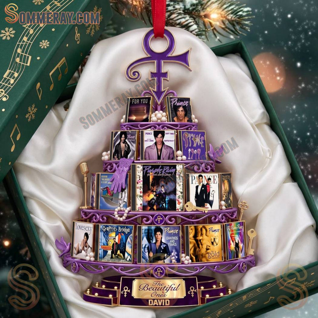 Prince Iconic Album Covers Tiered Personalized Christmas Ornament