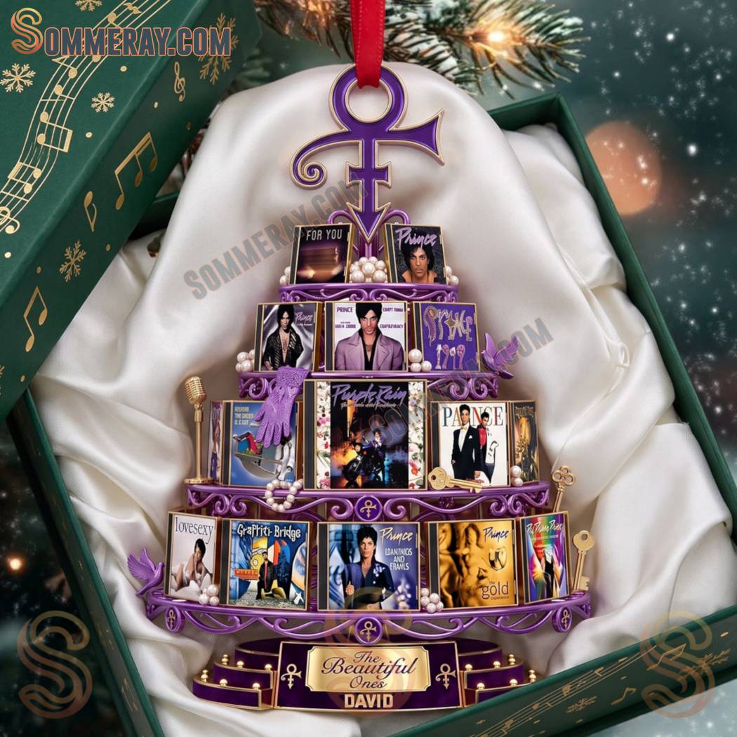 Prince Iconic Album Covers Tiered Personalized Christmas Ornament