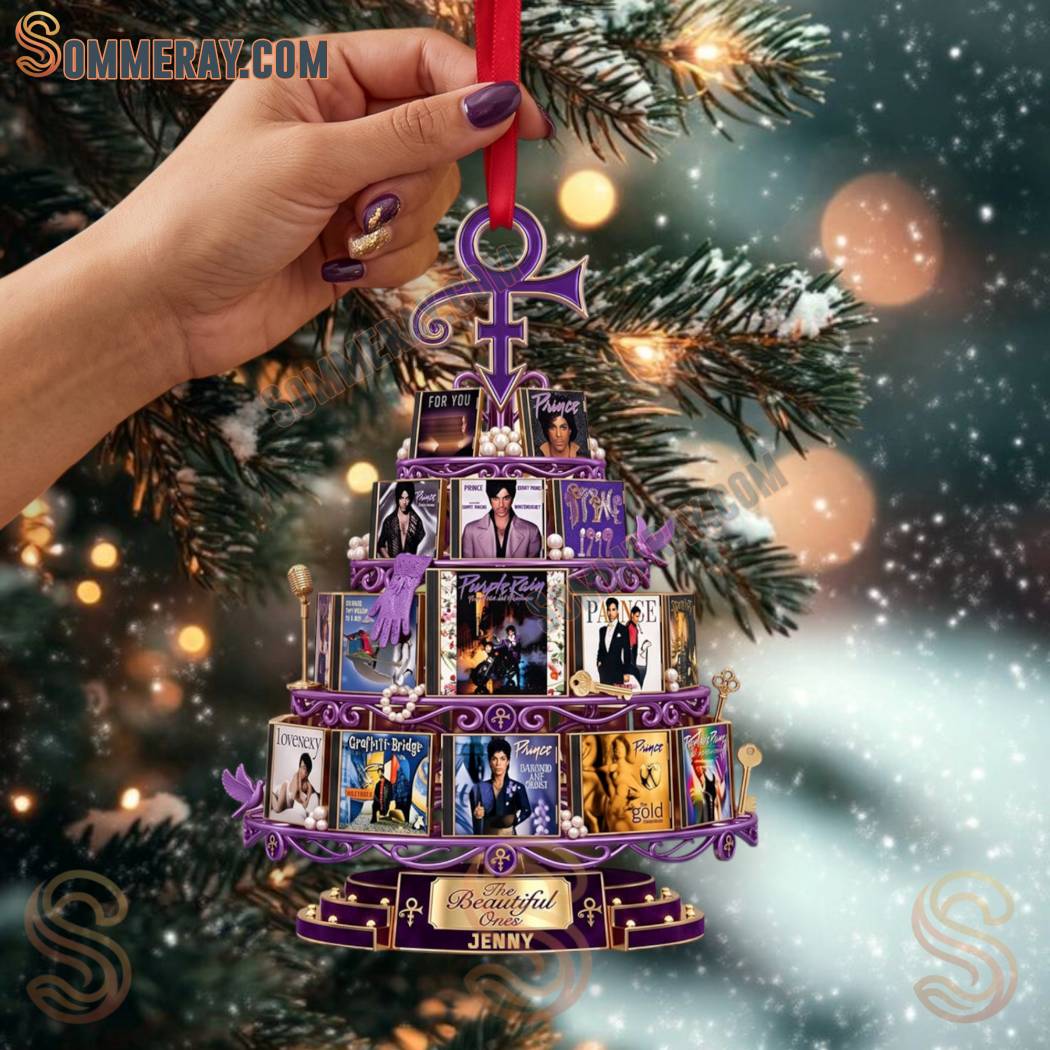 Prince Iconic Album Covers Tiered Personalized Christmas Ornament