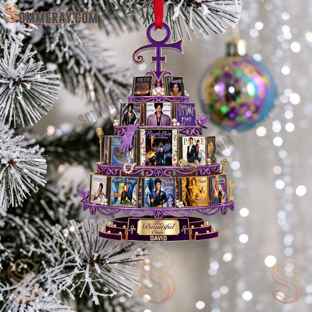Prince Iconic Album Covers Tiered Personalized Christmas Ornament