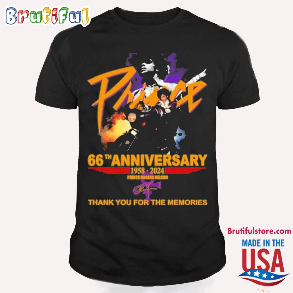 Prince Rogers Nelson 66th Thank You For The Memories Signature T Shirt
