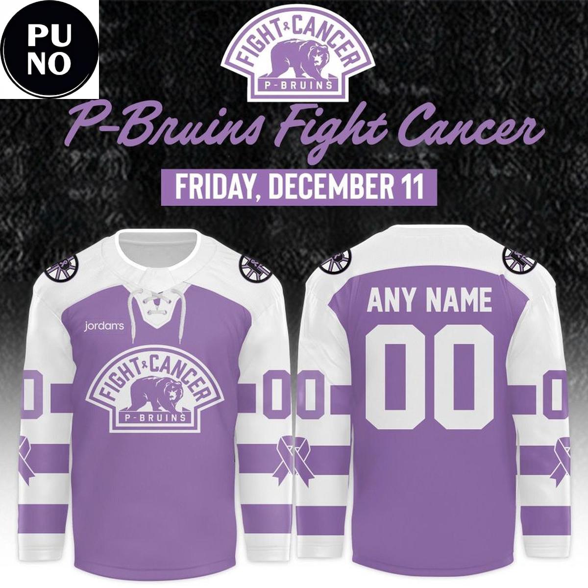 Providence Bruins Fight Cancer Night 2026 Personalized Hockey Jersey
