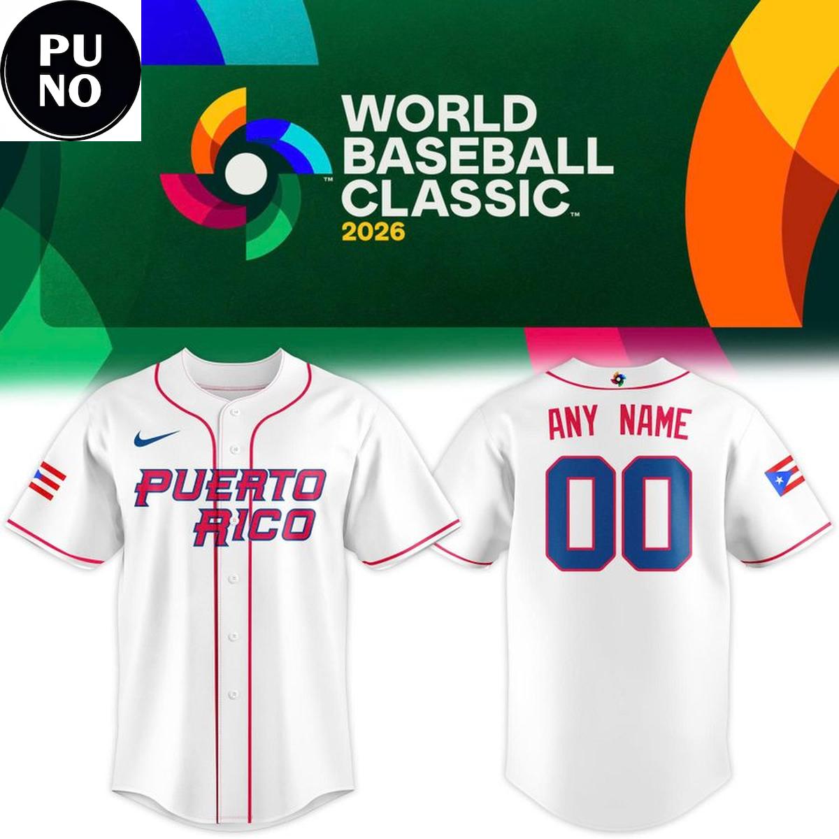 Puerto Rico World Baseball Classic 2026 Personalized Baseball Jersey