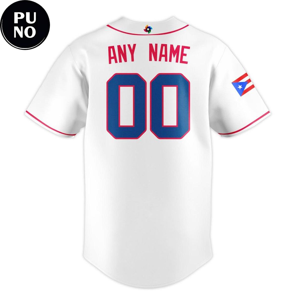 Puerto Rico World Baseball Classic 2026 Personalized Baseball Jersey