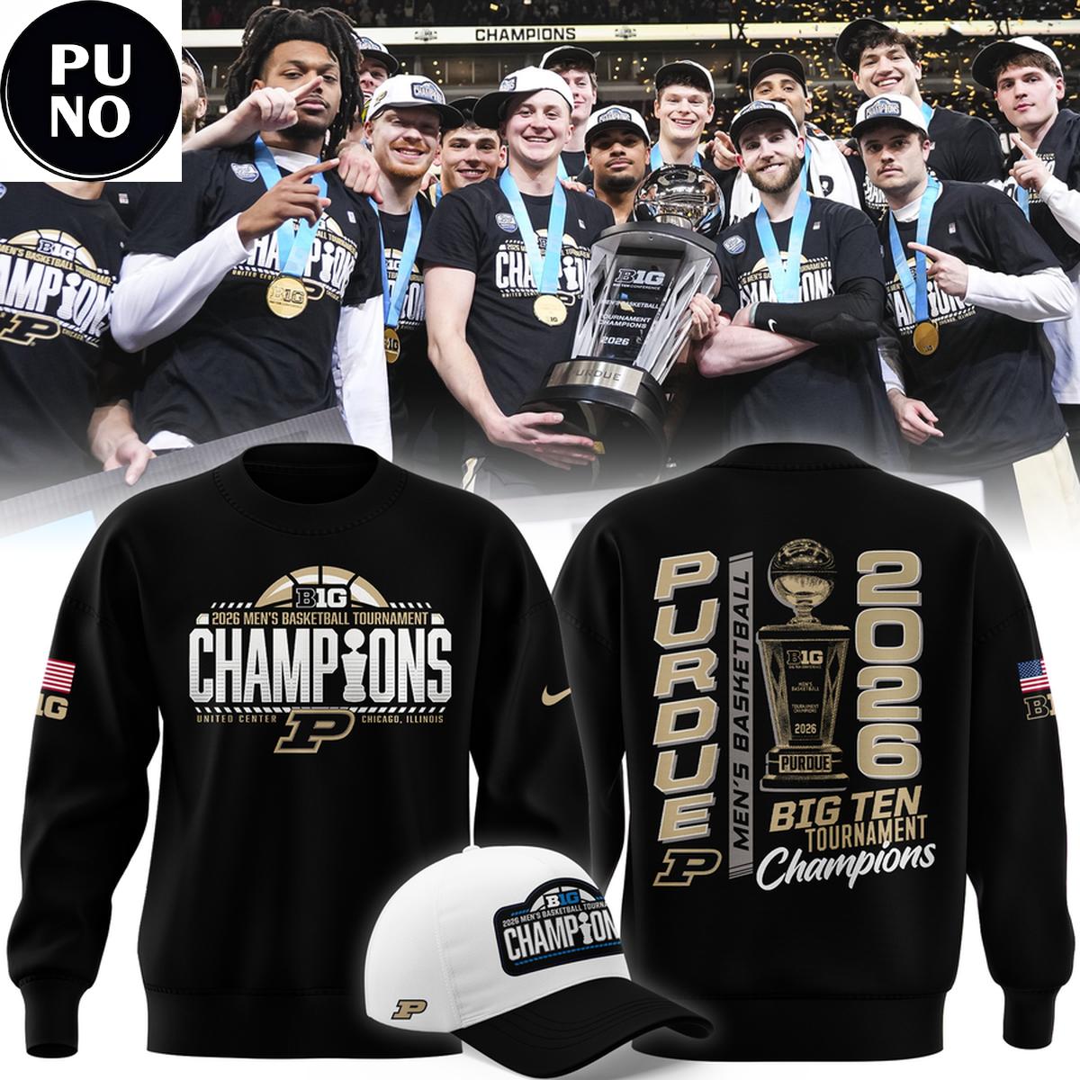 Purdue Boilermakers Men’s Basketball Big Ten Tournament Champions 2026 Hoodie T-Shirt