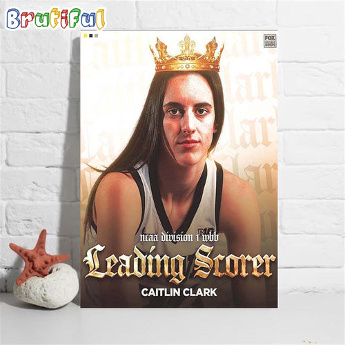 Queen Caitlin Clark Is The New NCAA DI Womens Basketball Scoring Leader Poster Canvas