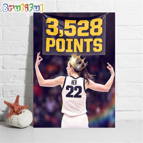 Queen Caitlin Clark Passes Kelsey Plum To Become The NCAA Womens All-Time Leading Scorer Poster Canvas