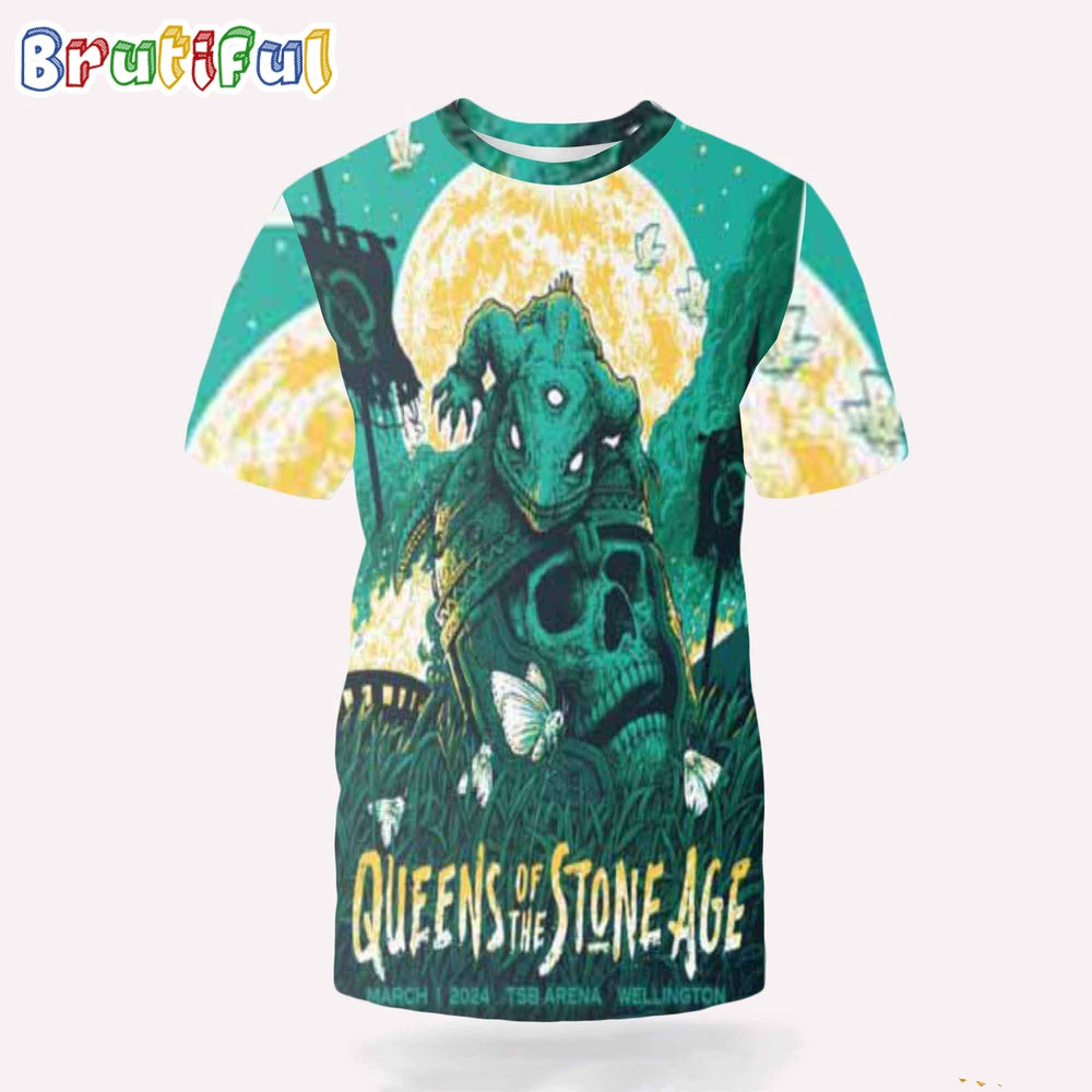 Queens Of The Stone Age TSB Arena Wellngton March 1 2024 3D Shirt