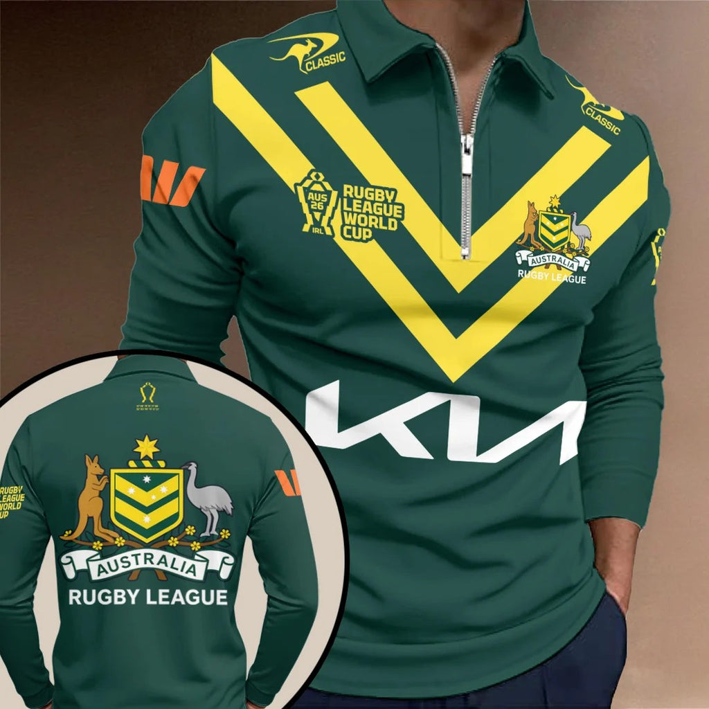 RLWC Australian Kangaroos 2026 Zip Polo Shirt – TANTN26383