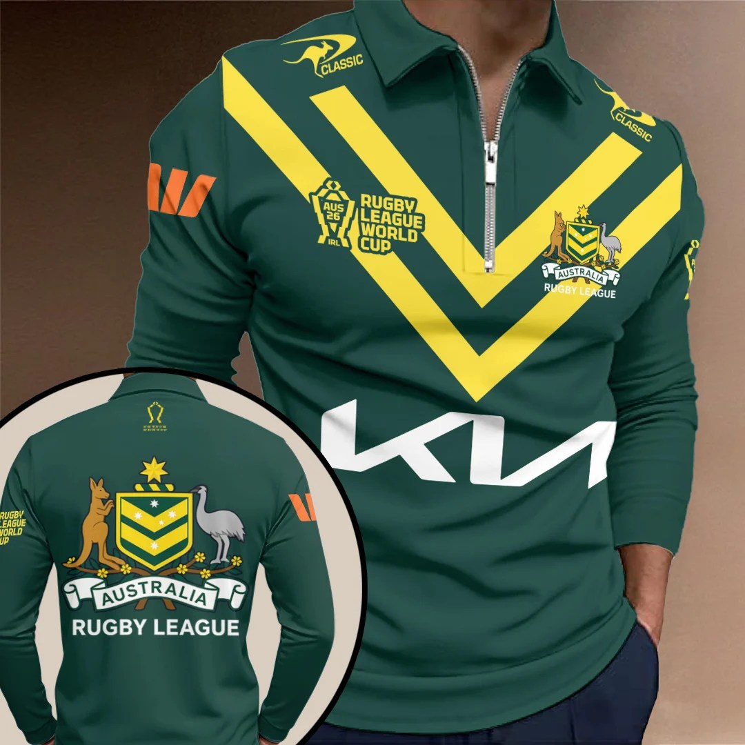 RLWC Australian Kangaroos 2026 Zip Polo Shirt – TANTN26383