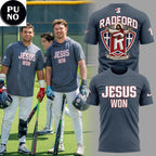 Radford Highlanders Baseball 2026 Jesus Won Short-Sleeve Hoodie T-Shirt