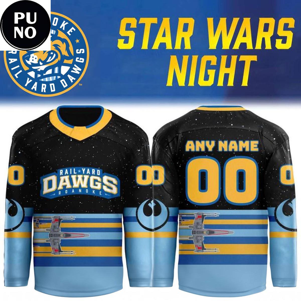 Rail Yard Dawgs x Star Wars Night 2026 Personalized Hockey Jersey