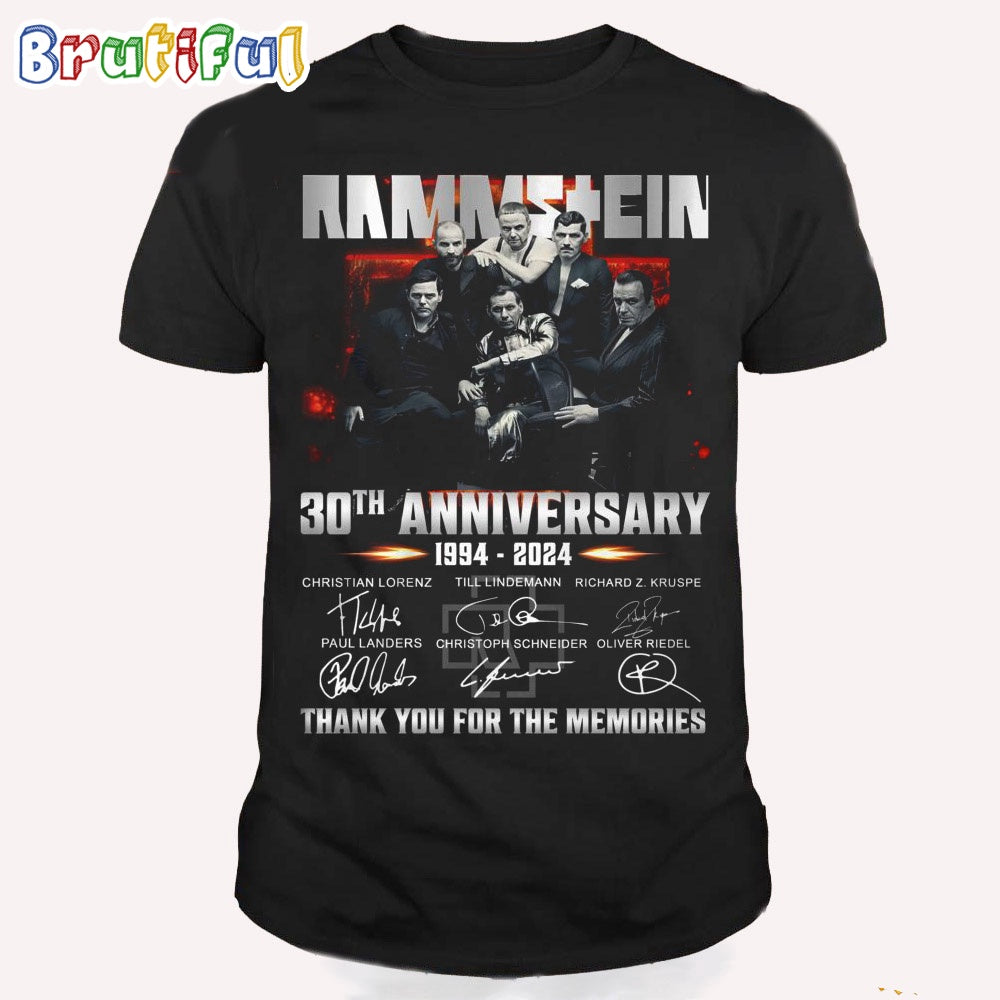 Rammstein Europe Stadium Tour 2024 30th Anniversary Thank You For The Memories T Shirt