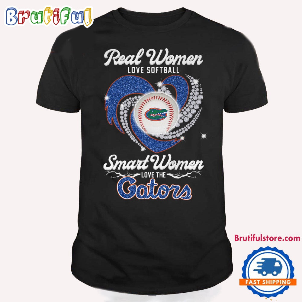 Real Women Love Softball Smart Women Love The Florida Gators T Shirt