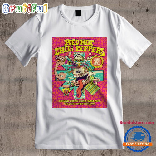 Red Hot Chili Peppers June 26 2024 Coastal Credit Union Music Park Raleigh NC T Shirt