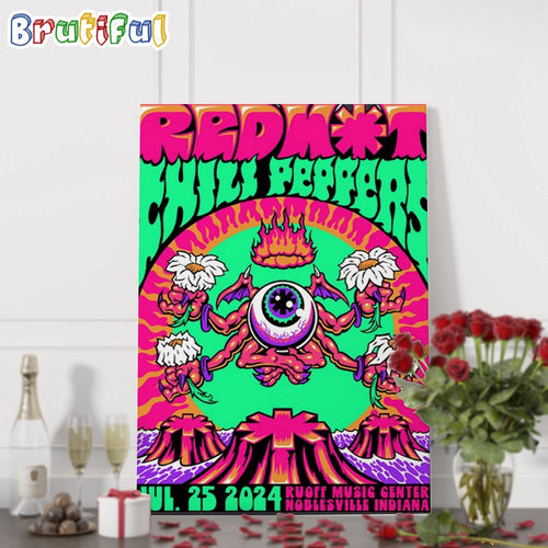 Red Hot Chili Peppers Tour Live At Ruoff Music Center in Noblesville IN On July 25 2024 Poster Canvas
