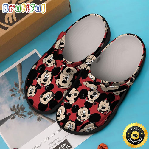 Red Mickey Mouse Clogs Shoes