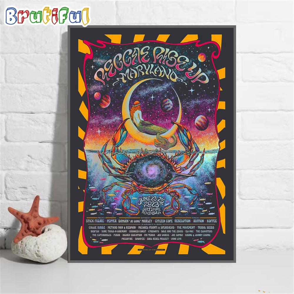 Reggae Rise Up March 14 17 2024 Florida Wall Art Poster Canvas