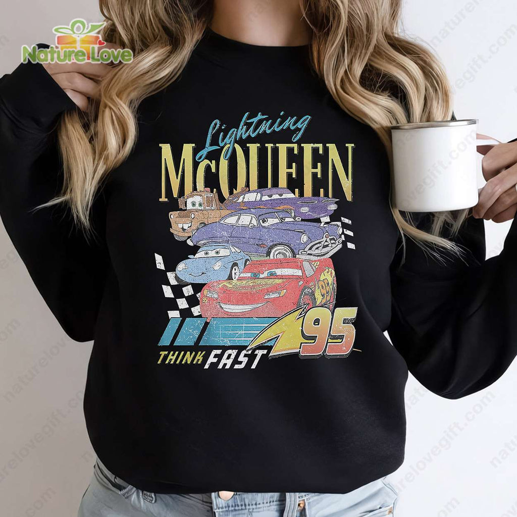 Retro Lightning Mcqueen Piston Cup Tee Disney Cars Pixar Shirt
