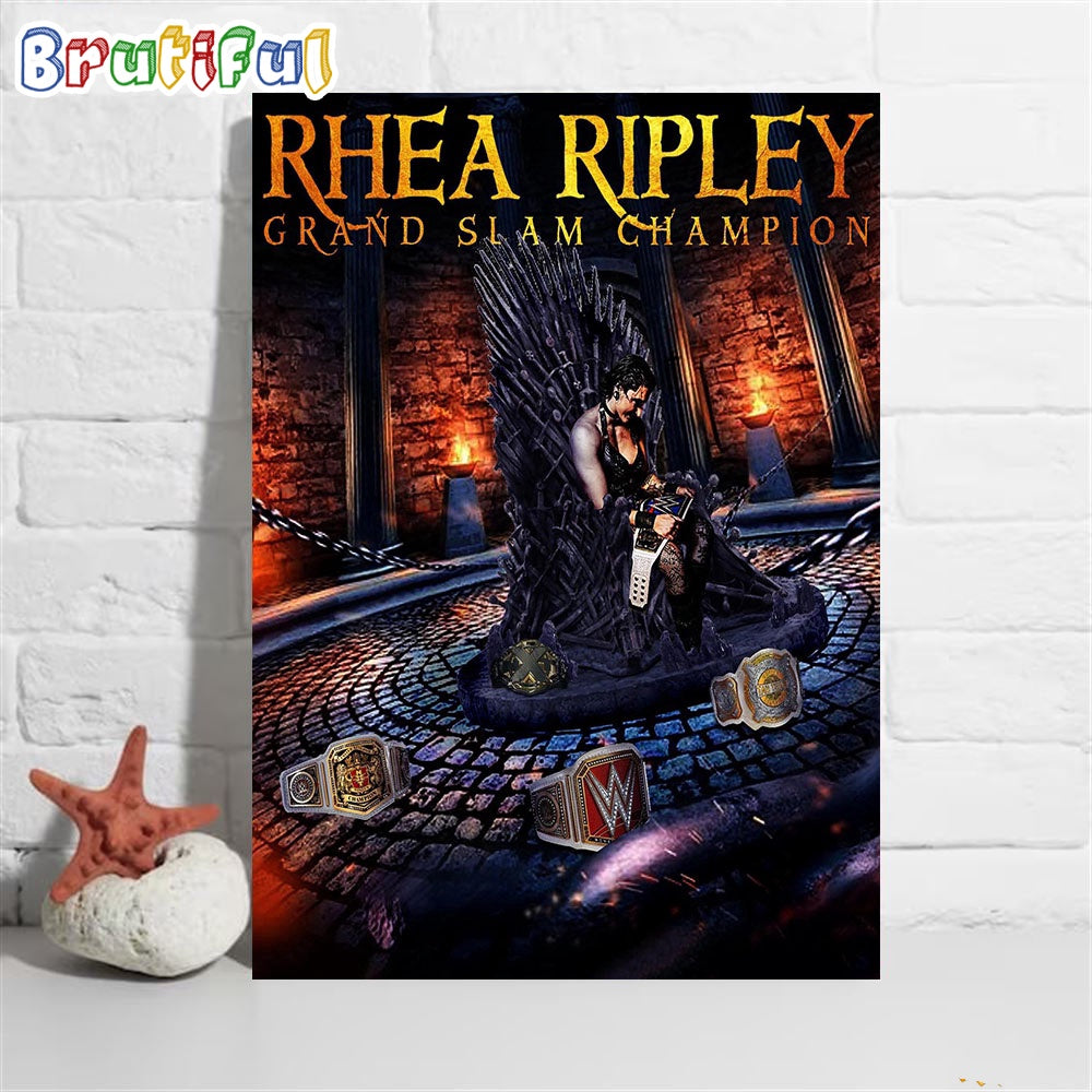 Rhea Ripley Is Grand Slam Champion Wall Art Poster Canvas