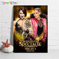 Rhea Ripley vs Natby Nature For Womens World Championship at WWE Superstar Spectacle in Hyderabad India Wall Art Poster Canvas