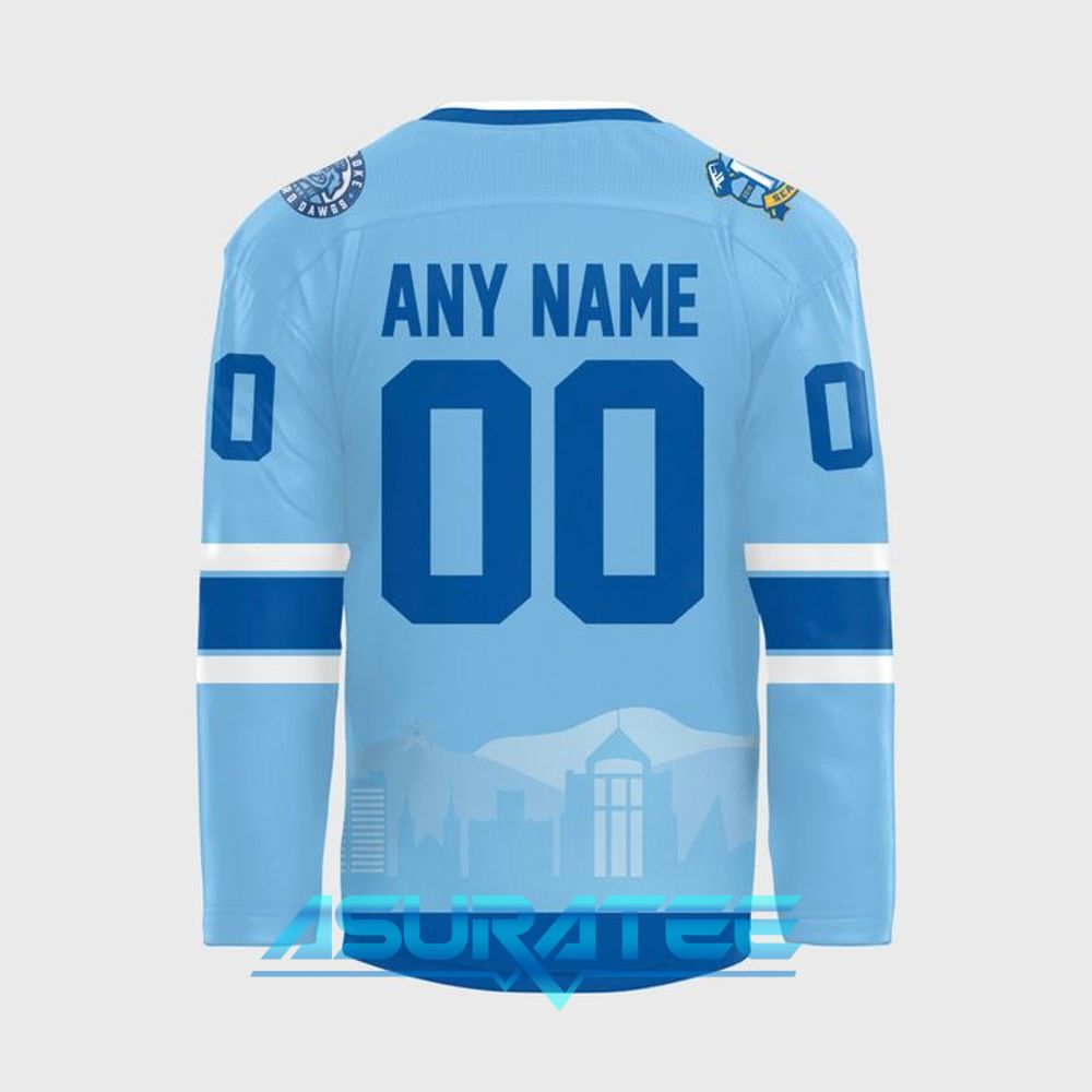 Roanoke Rail Yard Dawgs 2025 Light Blue Hockey Jersey