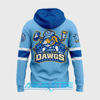 Roanoke Rail Yard Dawgs 2025 Light Blue Hoodie, Cap