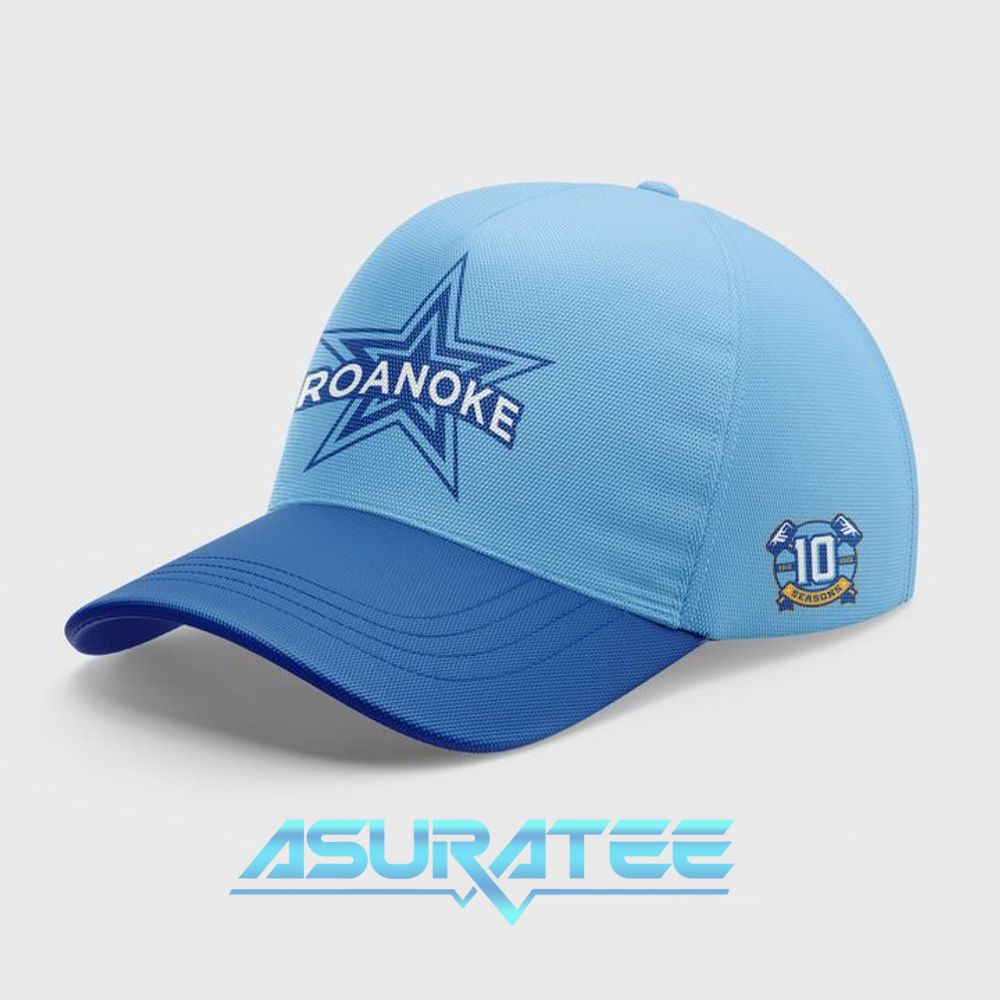 Roanoke Rail Yard Dawgs 2025 Light Blue Hoodie, Cap