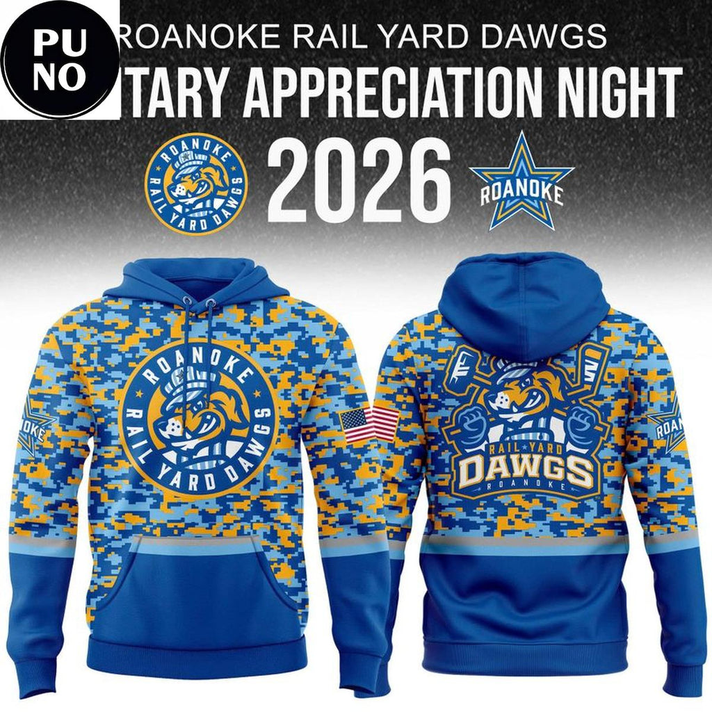 Roanoke Rail Yard Dawgs Military Appreciation Night 2026 Hoodie