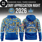 Roanoke Rail Yard Dawgs Military Appreciation Night 2026 Hoodie