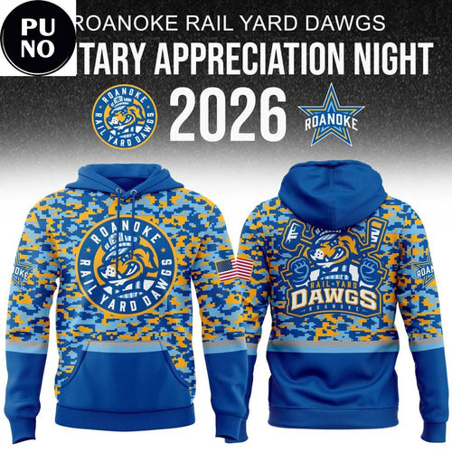 Roanoke Rail Yard Dawgs Military Appreciation Night 2026 Hoodie