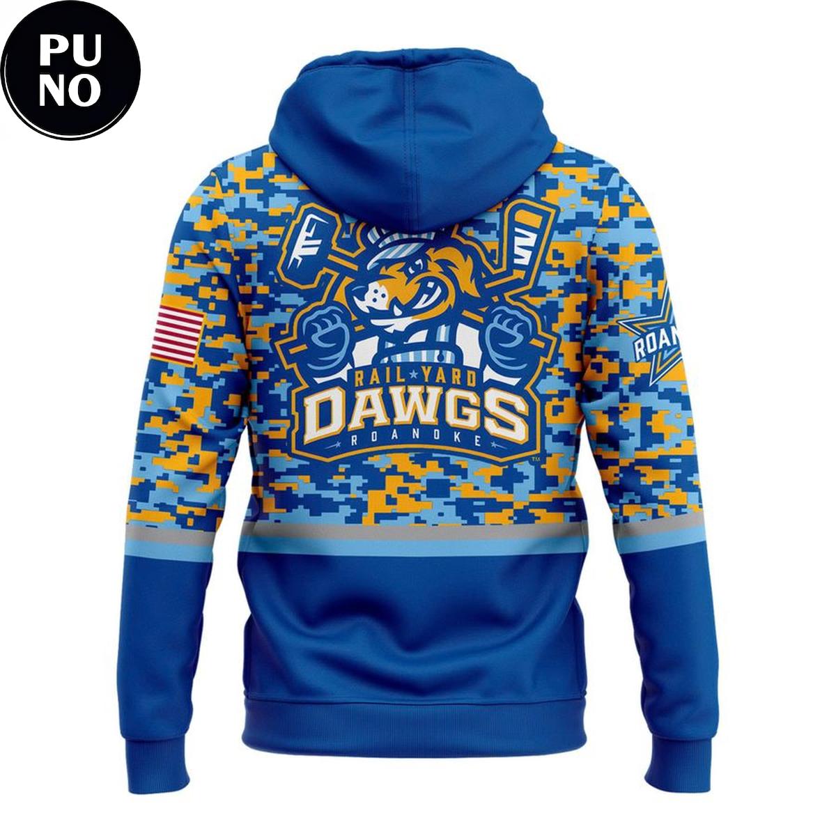 Roanoke Rail Yard Dawgs Military Appreciation Night 2026 Hoodie