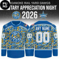 Roanoke Rail Yard Dawgs Military Appreciation Night 2026 Personalize Hockey Jersey