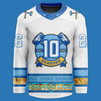Roanoke Rail Yard Dawgs White 10 Year Hockey Jersey 2026
