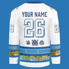 Roanoke Rail Yard Dawgs White 10 Year Hockey Jersey 2026