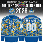 Roanoke Rail Yard Dawgs x Military Appreciation Night 2026 Hockey Jersey